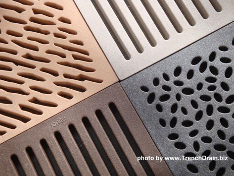 Patio and Driveway Drainage Solutions Part II – New Catch Basin Drain Grate Options | PlasticTrenchDrain.com Driveway Drainage, Floor Grates, Drainage Grates, Catch Basin, Trench Drain Systems, Landscape Drainage, Stone Deck, Yard Drainage, Trench Drain