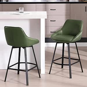 Kitchen Island Green, Modern Kitchen Stools, Bar Stools Modern, Leather Barstools, Modern Kitchen Island, Stools For Kitchen Island, Bar Stools With Backs, Counter Height Chairs, Home Bar Furniture