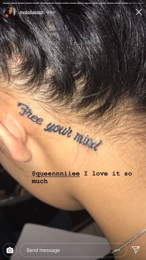 Behind The Ear Tattoo Ideas Words, Back Of The Ear Tattoos For Women, Cute Neck Tattoos For Women, Small Behind The Ear Tattoo Ideas, Behind Ear Tattoo Ideas, Tattoo Ideas Neck, Pretty Face Tattoos, Ways Tattoo, Tattoos Behind The Ear