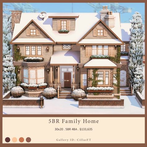 Sims 4 Family House, Sims 4 Houses Layout, Townhouse Exterior, Die Sims 4, Sims 4 Family, Sims 4 House Plans, Sims 4 House Building, Sims 4 House Design, Casas The Sims 4