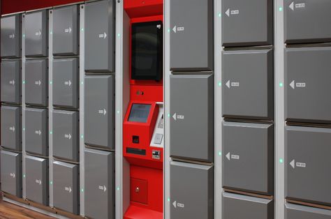 Smart lockers, keyless steel locker system – Locksafe Smart Locker Design, Lobby Layout, Locker Designs, Security Safe, Steel Locker, Sports Complex, Base Camp, High Level, Industrial Design