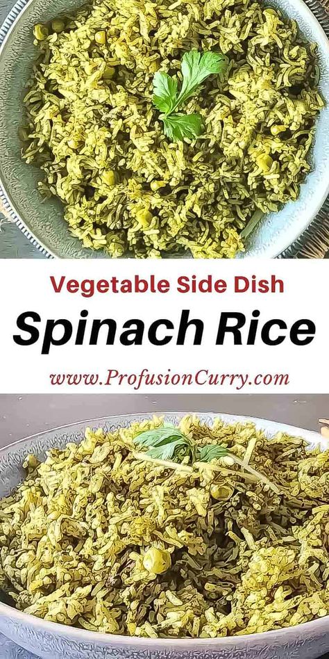 Spinach Rice is a 20-minute easy one pot vegetarian recipe made with just a few simple ingredients. It’s a versatile dish that can be enjoyed on its own or as a side to complement a variety of main courses. Spinach Rice Recipe, One Pot Vegetarian Recipes, Spinach Rice, One Pot Vegetarian, Gluten Free Sides, Easy Vegetable, Vegetarian Side Dishes, Keto Side Dishes, Vegetarian Recipe