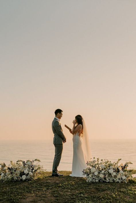 Cliffside Wedding, Vow Exchange, Private Vows, Instagram Posting, Intimate Wedding Photography, Intimate Wedding Ceremony, Wedding Photography Styles, Southern California Wedding, Elopement Ceremony