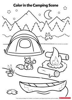 If you need children's storybook illustration and coloring pages for kids and adults, visit my gig Camper Library, Preschool Camping, Camping Preschool, Camping Theme Preschool, Camping Crafts For Kids, Camping Coloring Pages, Camping Classroom, Camping Theme Classroom, Activity Sheets For Kids