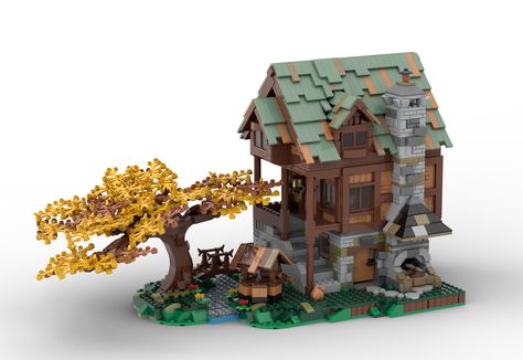 Lego Alternate Builds, Medieval Blacksmith, City Street View, View Building, Lego Medieval, Fishing Store, Blacksmith Shop, Model Ideas, Building Instructions