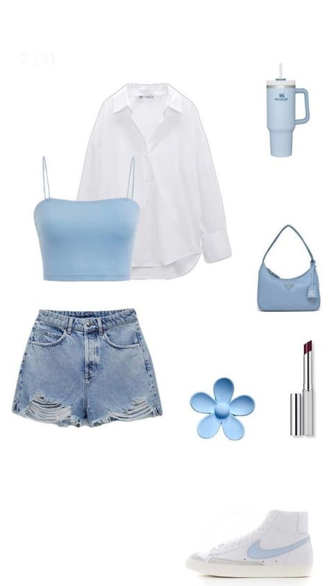 an outfit for the beach but with that hint of sport and comfort that we all love 🐚👙🌊⛱️ Emmy Red Carpet, Free Outfits, Outfits Juvenil, Cool Outfit Ideas, Looks Pinterest, Preppy Summer Outfits, Cool Outfit, Fasion Outfits, Cute Dress Outfits