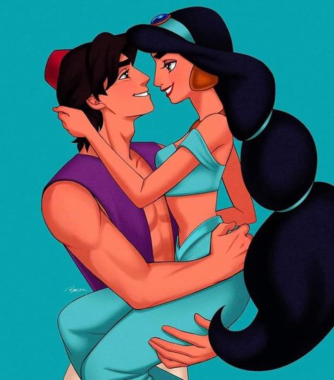 Jasmine Drawing, Disney Romance, Disney Silhouette, Disney Jasmine, Images Disney, Aladdin And Jasmine, Disney Princes, Disney Princess Pictures, Disney Couples