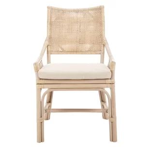 Kelly Clarkson Home Accent Chairs | Wayfair Brown Accent Chair, Decor Market, Old Chairs, White Chair, White Cushions, Wood Dining Chairs, Rattan Chair, Modern Lifestyle, Wood Chair