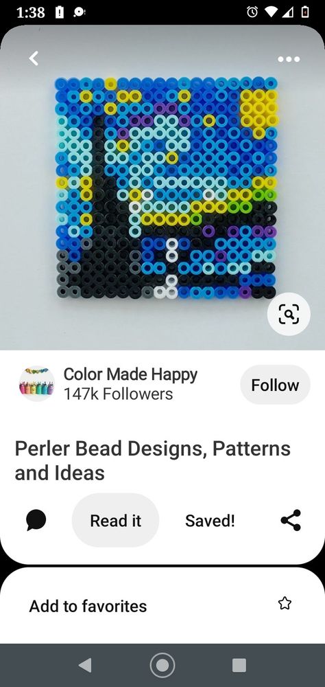 Perler Bead Patterns Space, Space Perler Beads, Pixel Starry Night, Starry Night Perler Beads, Starry Night Pixel Art 32x32, Make Happy, Perler Beads Designs, Perler Bead Art, Humane Society