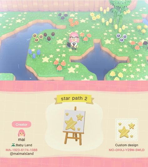 ACNH Stars - Imgur Acnh Star Lake, Acnh Stars, Animal Crossing 3ds, Animal Crossing Guide, Animal Crossing Qr Codes Clothes, Path Design, Island Theme, Star Decals, Animal Crossing Qr