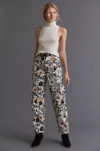 Anthropologie Work Outfit, Printed Cargo Pants, Surf Pants, Business Clothes, Anthropologie Clothing, Bohemian Pants, Curated Closet, Floral Trousers, Olive Green Pants