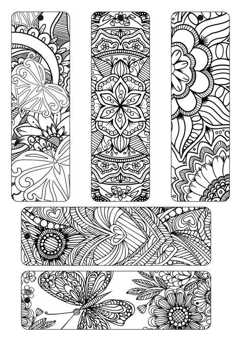 Coloring Bookmarks Free, Free Printable Bookmarks, Coloring Bookmarks, Diy Bookmarks, Book Markers, Bookmarks Printable, Zentangle Patterns, Free Printable Coloring, Mandala Coloring