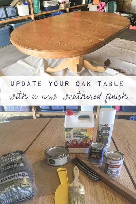 Oak Dining Table Makeover, Painted Oak Table, Dining Table Redo, Oak Table And Chairs, Round Oak Dining Table, Dining Room Table Makeover, Refinished Table, Kitchen Table Oak, Oak Dining Room Table