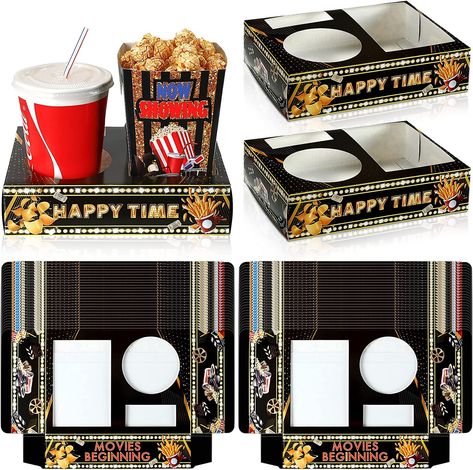 Movie Night Box, Movie Theater Snacks, Snack Holder, Movie Food, Movie Night Popcorn, Snack Holders, Snack Trays, Movie Night Birthday Party, Snack Organizer