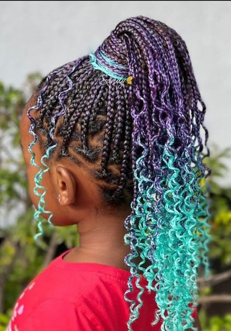 Colorful Braids For Kids, Kids Braids With Color Hair, Cute Braids For Kids, New Braid Hairstyles, Braid Hairstyles For Kids, Shamrock Nails, Egyptian Hairstyles, Ombre Braids, New Braided Hairstyles