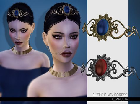 The Sims Resource: Jasmine Headdress by LeahLillith • Sims 4 Downloads Arabian Kingdom, Fairytale Clothes, Sims4 Accessories, Download Sims, Sims 4 Tattoos, Black Tiara, Sims Medieval, Sims Stories, Sims 4 Black Hair