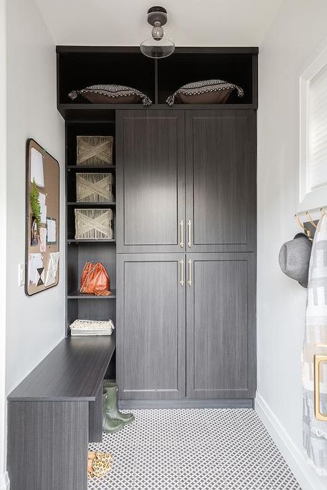 Laundry Room Ideas Farmhouse, Mudroom Shelves, Shelves Laundry Room, Transitional Laundry Room, Ikea Ivar Cabinet, Room Ideas Farmhouse, Mudroom Cabinets, Small Laundry Room Ideas, Ceiling Shelves