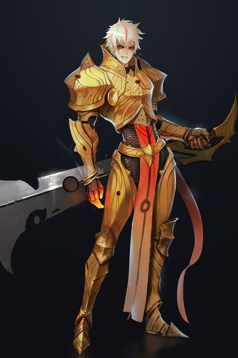 ArtStation - more gold, Fizz Wong Gold Staff Fantasy Art, Gold Character Art, Gold Armor Concept Art, Gold Armor Art, Golden Armor Fantasy Art, Gold Character Design, Gold Knight, Gold Armor, Dark Souls Art