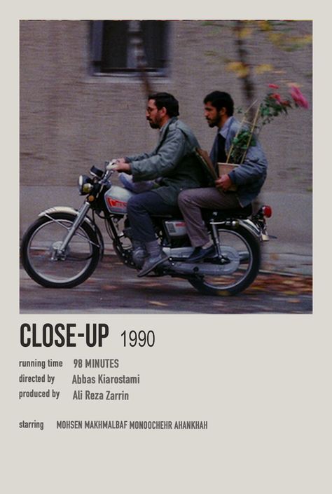 Close Up Movie Poster, Close-up Abbas Kiarostami, Close Up Movie, Close Up 1990, Close Movie, Close Up Film, Abbas Kiarostami, Film Study, Postal Card