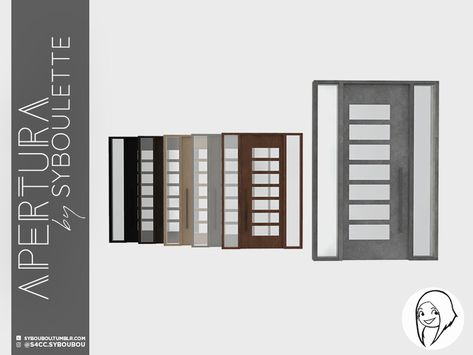 Syboubou's Apertura set - Displaced rectangle window (front door) The Sims 4 Cc Front Door, Syboubou Sims 4 Cc, Front Door Cc Sims 4, Sims 4 Cc Front Doors Modern, Sims 4 Cc Build Mode Door, Sims 4 Cc Front Door Patreon, Syboubou Sims 4, Sims 4 Cc Furniture Doors, Sims 4 Build Cc Doors