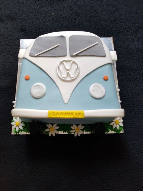 Volkswagen Bus Cake, Vw Bus Cake, Volkswagen Cake, Campervan Cake, Vw Cake, Camper Drawing, Camper Cakes, Bus Cake, Fancy Cup