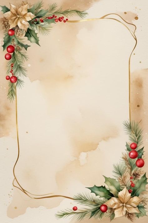 Christmas Border Paper, Christmas Page Borders Free, Christmas Borders Free Printable, Christmas Frame Background, Christmas Border Frame, Free Christmas Printables Vintage, Vintage Christmas Background, A4 Size Paper Border Design Flower, Free Christmas Borders