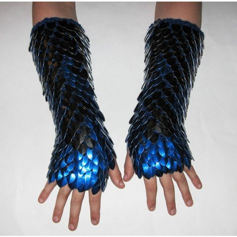 Dragonhide Armor Gauntlets Phoenix knitted scale maille by... ❤ liked on Polyvore featuring home, kitchen & dining, kitchen gadgets & tools, armor, armour and gloves Scalemail Armor, Scale Mail, Dragon Scales, Dice Bag, Black Dragon, Fantasy Clothing, Scales, Cosplay Costumes, Metallica