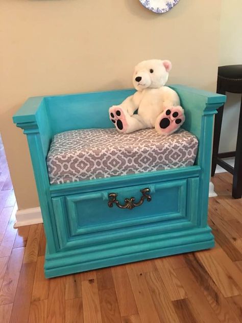 Nightstand Chair, Chair Nightstand, Nook Chair, Reading Nook Chair, Kid Furniture, Crate Crafts, Antiquing Furniture Diy, 4h Projects, Painting Old Furniture