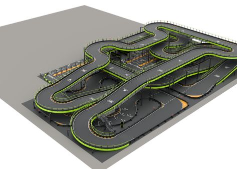 Kids Play Area Indoor, Indoor Go Kart Racing, Indoor Karting, Go Kart Track, Go Kart Tracks, Rc Track, Concept Vehicles Sci Fi, Concert Stage Design, Planet Coaster