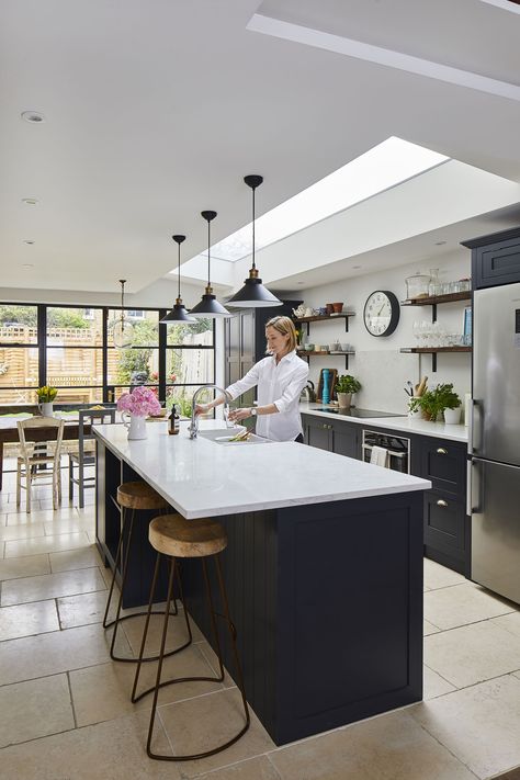 Real kitchen: a remodel makes way for an open-plan kitchen diner | Real Homes Modern Kitchen Open Plan, Kitchen Diner Extension, Open Plan Kitchen Dining Living, Open Plan Kitchen Diner, Open Plan Kitchen Dining, Open Plan Kitchen Living Room, Real Kitchen, Kitchen Dining Living, Kitchen Inspiration Design