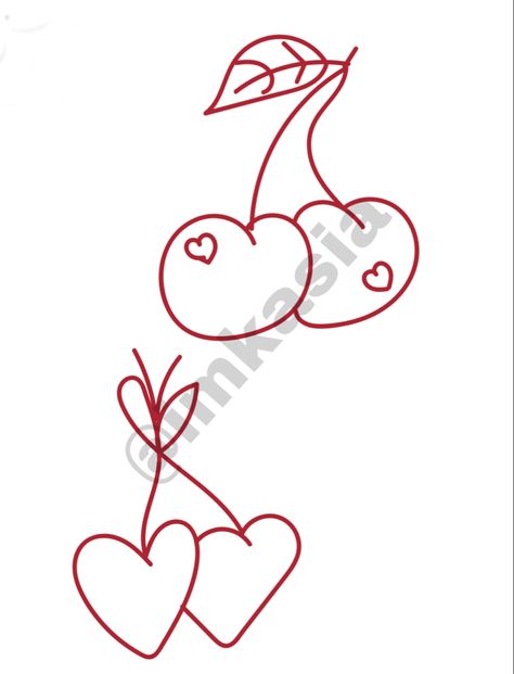 minimalistic cherry tattoo idea cute Heart Shaped Cherry Tattoo, Heart Cherry Tattoo, Cherry Heart Tattoo, Tattoo Chart, Love Heart Tattoo, Cherry Tattoo, Cherry Tattoos, Good Quotes For Instagram, Pretty Tattoos