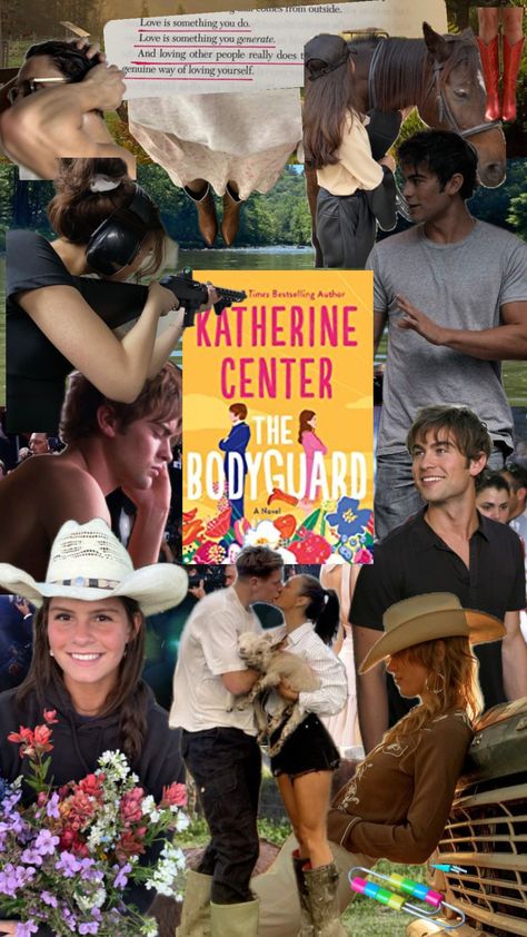 The bodyguard - Katherine Center 5⭐️ Hannah Brooks The Bodyguard, The Bodyguard Katherine Center Aesthetic, The Rom Commers Katherine Center, The Bodyguard Book, The Bodyguard Katherine Center, Bodyguard Aesthetic, Katherine Center, Collage Books, Book Collage