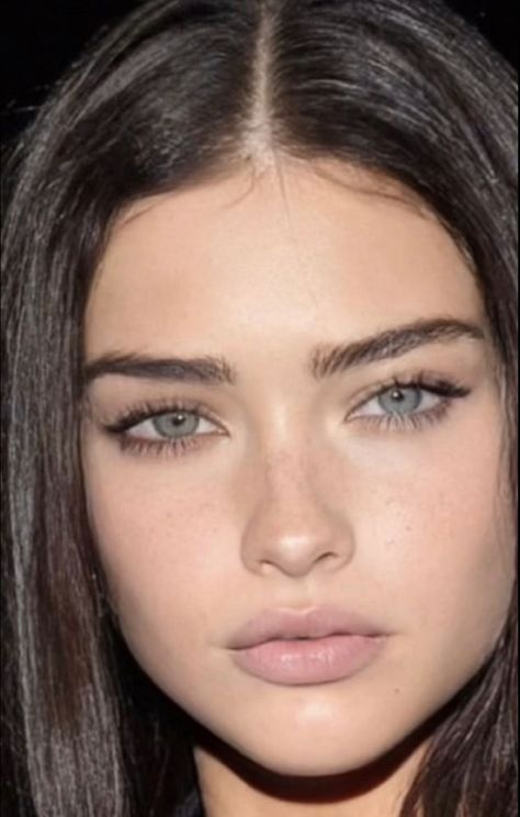 Desired Face Shape, Slim Face Shape Aesthetic, Narrow Lower Face Aesthetic, Innocent Eyebrows, Sunken Eyes Aesthetic, Full Eyebrows Natural, Slim Face Girl Aesthetic, Low Set Eyebrows, Hunter Eyes Woman