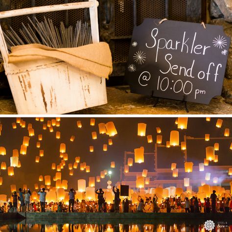 Sparkler or sky lantern send-off?  #Wedding #Inspiration Lantern Send Off, Lantern Send Off Wedding, Floating Lanterns Wedding Send Off, Floating Lanterns Wedding, Daytime Sparkler Send Off, Sky Lanterns Wedding Send Off, Sky Lanterns Wedding, Chinese Lanterns Wedding, Sparkler Exit Wedding Sign