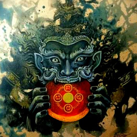 Kirtimukha Tattoo, Spa Mural, Buddhist Tattoo, Framed Tattoo, Gods And Goddesses, Tattoo Ideas, Thailand, Spa, Mural