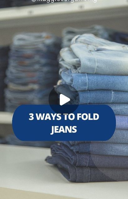 Fold Jeans For Shelf, Packing Jeans For Travel, Folding Denim Jeans, How To Store Jeans In Drawer, How To Fold Jeans For Drawers, Folding Jeans To Save Space In Drawers, How To Fold Jeans For Packing, Folding Jeans For Drawers, Pants Folding Hacks Space Saving