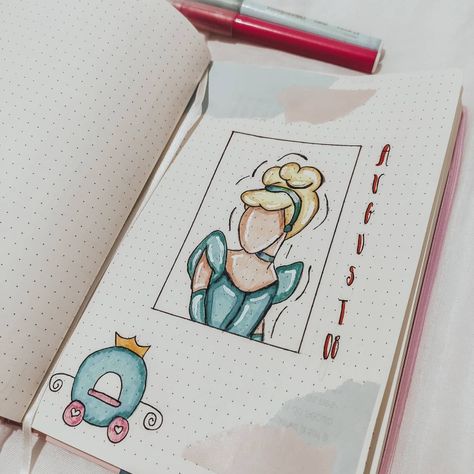 Literature Drawing Ideas, August Bujo, Chateau Disney, Journal August, Bullet Journal August, Bullet Journal Titles, Bullet Journal Work, Bullet Journal Page, Creating A Bullet Journal