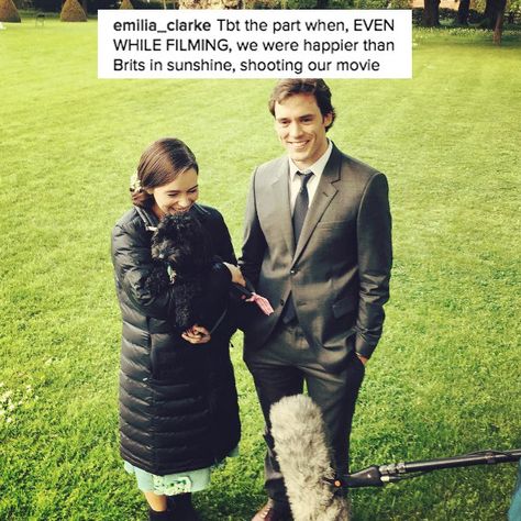 24 Times The "Me Before You" Cast Was Just Too Adorable Me Before You Cast, Emilie Clarke, Matthew Lewis, Sam Claflin, Sweet Pic, I Want To Cry, We Movie, Movie Couples, Emilia Clarke