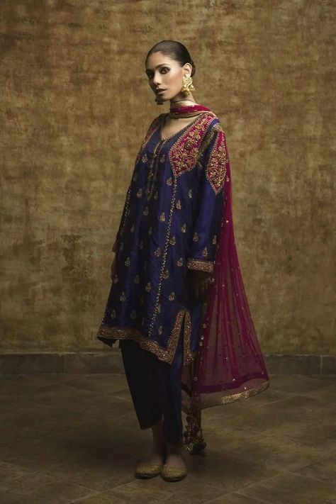 Banarsi Suit Design Pakistani, Velvet Suit Embroidery Designs, Pakistani Party Wear Suits, Banarsi Suit Design, Purple Velvet Suit, Resham Work Embroidery, Pakistani Suits Design, Hand Work Suit, Marriage Suit