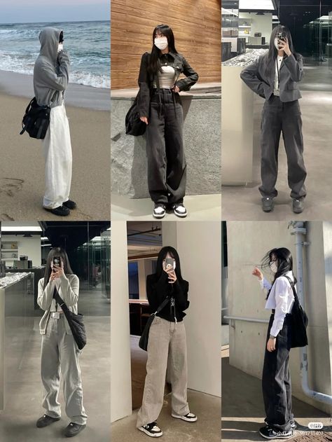 Uni Outfit Ideas, Korean Outfits Ideas, Aesthetic Clothes Grunge, Tomboyish Outfits, Tomboy Outfit Ideas, Class Outfits, Outfit Street Style, Simple Style Outfits, Korean Outfit Street Styles