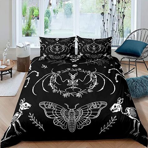 Skull Duvet Cover, Boho Comforters, Modern Punk, Punk Skull, King Size Duvet Covers, King Size Duvet, Queen Bedding Sets, Soft Bedding, Comforter Cover