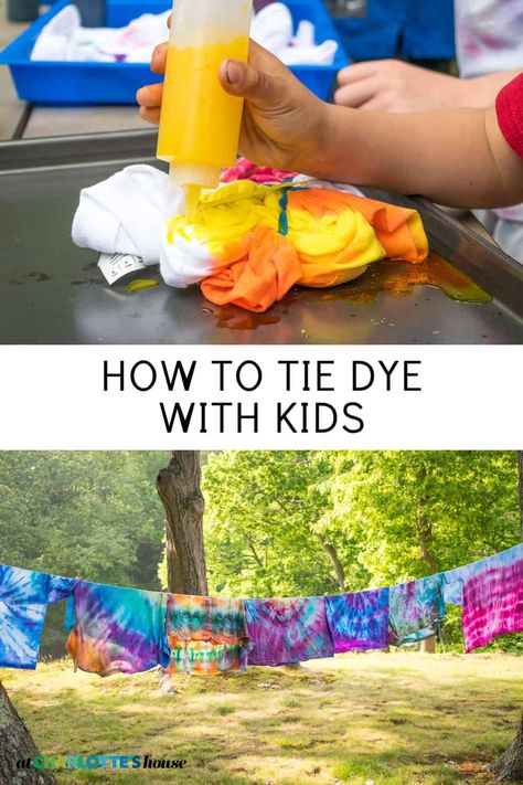 Easy Diy Tie Dye, Diy Tie Dye, Tie Dye Shirts Patterns, Ty Dye, Tie Dye Birthday, Diy Tie Dye Shirts, Tie Dye Party, Tie Dye Crafts, Kids Tie Dye