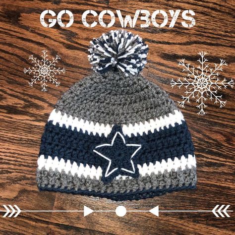 Custom Crochet ⭐️Dallas Cowboys⭐️Beanie #gocowboys #americasteam Dallas Cowboys Crochet, Cowboys Crochet, Sports Crochet, Beanie Ideas, Football Crochet, Cowboy Hat Pattern, Cowboy Crochet, Custom Crochet Hooks, Cowboys Hat