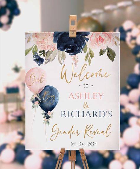 Floral Gender Reveal, Pink Printable, Gold Roses, Gender Reveals, Blush Gold, Gender Reveal Invitations, Blush And Gold, Reveal Parties, Gender Reveal Party