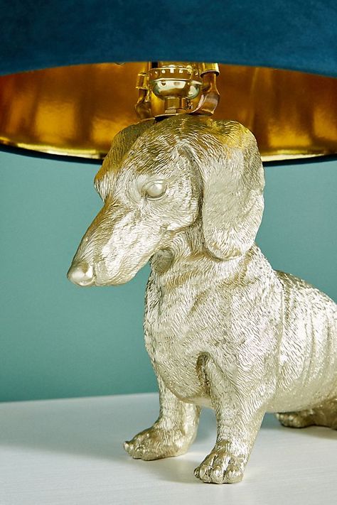 Dasher Dog Table Lamp | Anthropologie Dog Table, Animal Lamp, Table Lamps Living Room, Dachshund Art, Living Room Decor Inspiration, Light Crafts, Statement Lighting, Dachshund Lovers, Mötley Crüe