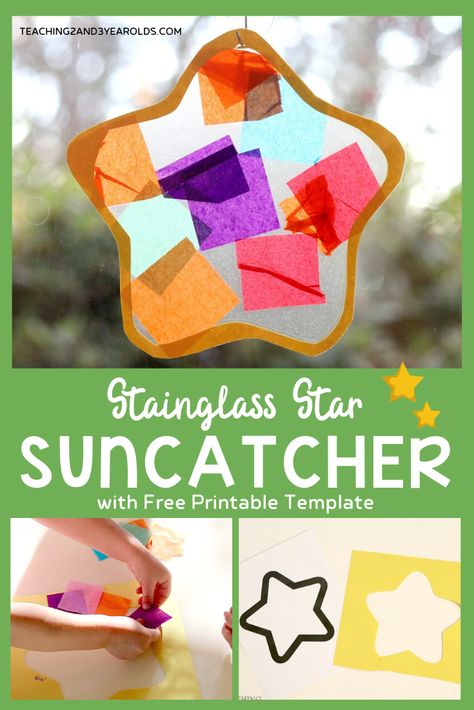 Work on fine motor skills with this no-mess star suncatcher craft. Use the free printable template and hang in the window during the holidays! #star #holidays #Christmas #art #finemotor #suncatcher #decoration #toddler #preschool #2yearolds #3yearolds #teaching2and3yearolds Sun Catcher Template, Christmas Lesson Plan, Christmas Science Activities, Star Suncatcher, Fishing Games, Christmas Science, Christmas Lesson, Toddler Ideas, Suncatcher Craft