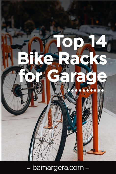 Is your garage a mess? These garage bike parking racks are the ultimate storage solution that will maximize your space. Here is a list of the 14 best bike racks for garage storage. #bikes #biking Storing Bikes In Garage, Bike Racks For Garage, Garage Bike Storage Ideas, Bike Storage Small Space, Bicycle Storage Garage, Garage Bike Storage, Bike Parking Rack, Bicycle Garage, Garage Ceiling Storage