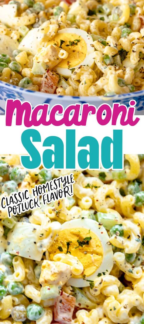 Easy Macaroni Salad Recipe - Sweet Cs Designs Street Noodles, Macaroni Salad Recipes, Easy Pasta Salads, Creamy Macaroni Salad, Baked Tortellini, Pasta Noodle Recipes, Salad Greek, Easy Macaroni Salad, Italian Lasagna