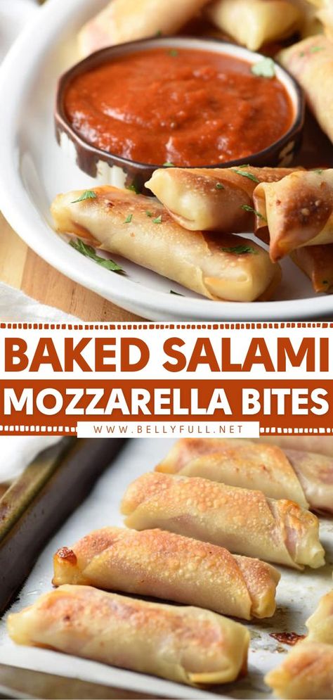 Baked Salami, Salami Appetizer, Polenta Bites, Mozzarella Bites, Salami Recipes, Diet Salad, Gooey Cheese, Best Appetizers, Polenta