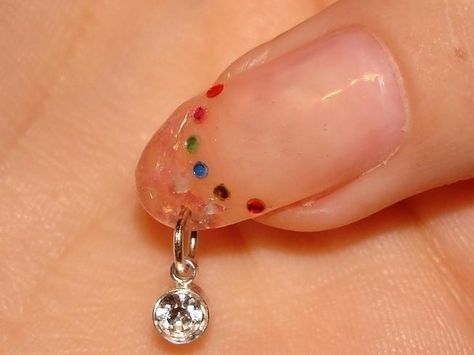 Diy: Nail Piercing Really....why would you do this?!  Not only is it ugly, it would take all of 2 seconds for that sucker to snag on something and rip your nail right off. Nail Piercing, Cute Piercings, Nail Envy, Piercing Ideas, Nail Jewelry, Body Piercings, Crystal Nails, Nail Art Galleries, Art Trends